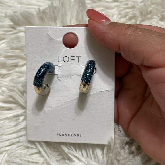 LOFT Sparkle Hoop Earrings - Picture 2 of 3